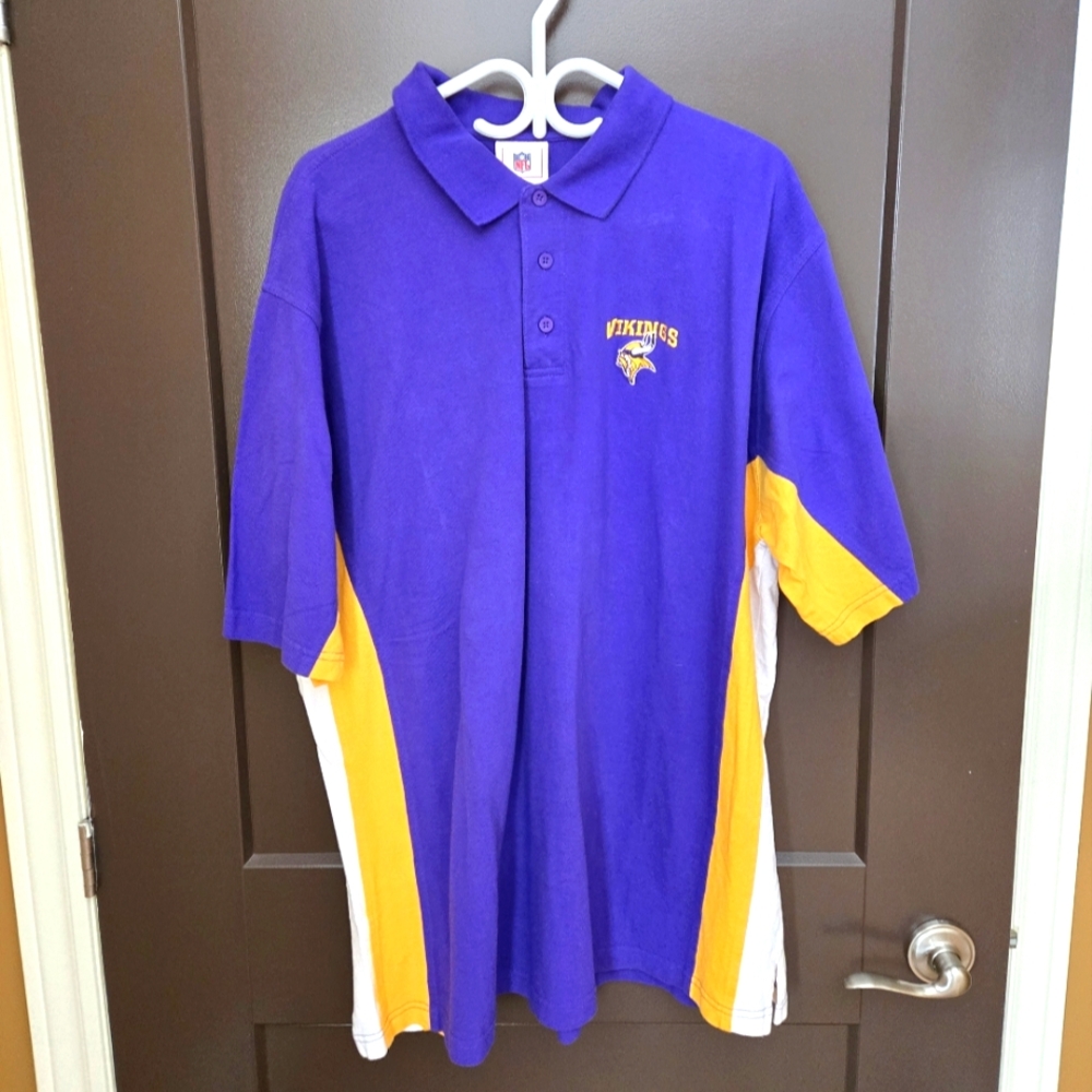 Vikings Purple and Gold Polo Shirt 2xl
